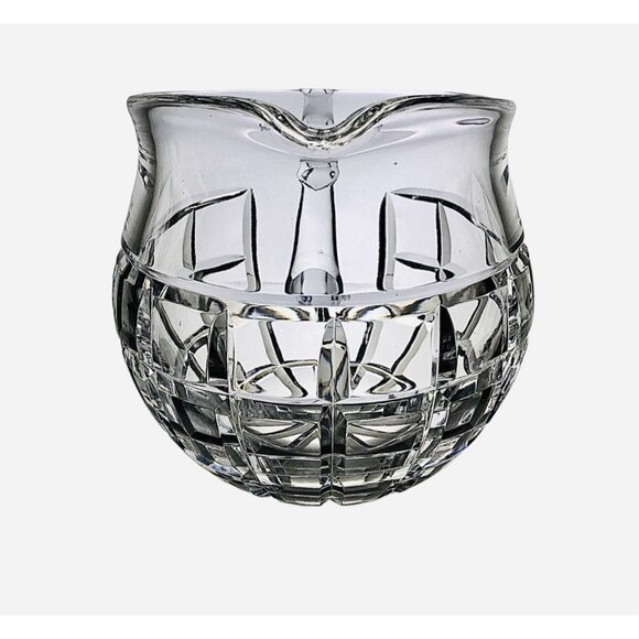 Vintage Molded Clear Glass Pitcher Geometric Pattern Jug Applied Handle - Picture 4 of 11